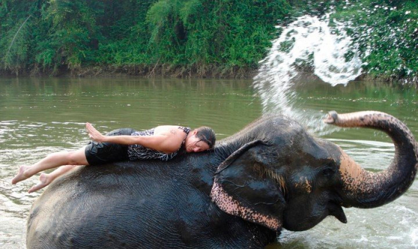 Elephant Village, riding+bath for 1h, 9.00-17.00